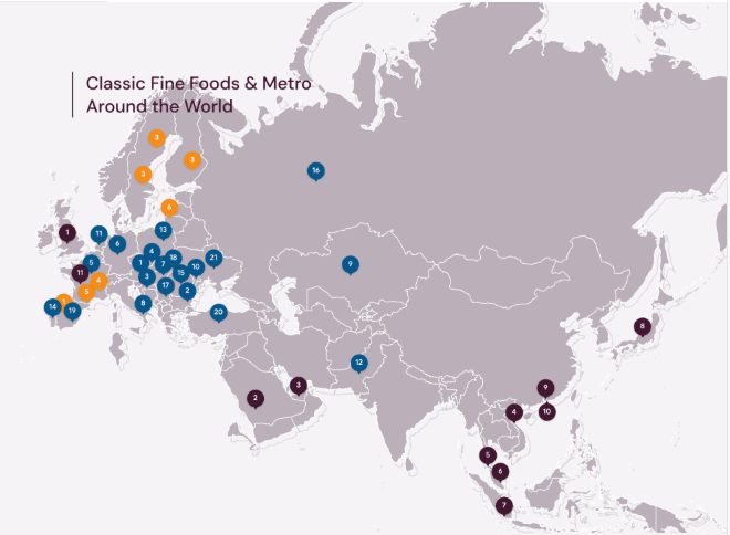 Classic Fine Foods global network